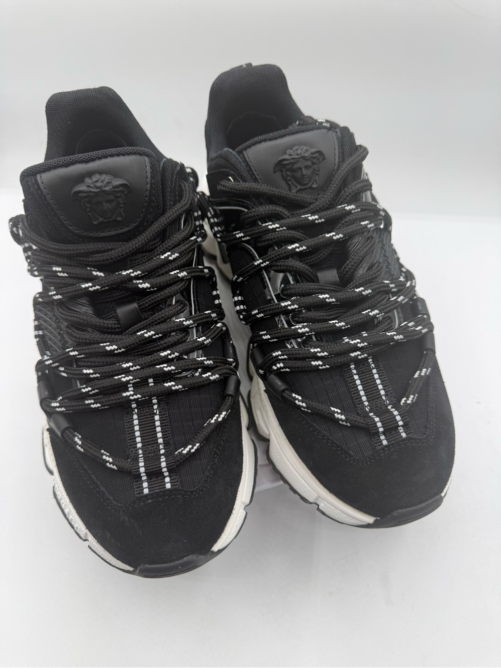 NWOT Black Versace Trigreca V2 sneakers w/COA